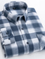 voordelige Nette overhemden-Voor heren Overhemd Lange mouw Schotse ruit Vierkante hals A B C D E Casual Dagelijks shirts met kraag Kleding Ontwerper