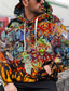 billiga grafiska hoodies-Herr Hoodie-tröja Mönster 3D-tryck Designer Ledigt Grafisk Grafiska tryck Graffiti Regnbåge Tryck Huva Dagligen Sport Långärmad Kläder Kläder Normal