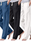 tanie lniane spodnie-męskie lniane spodnie na całej długości ze sznurkiem bawełniane i lniane spodnie lato jesień plaża luźne sportowe chinosy lekkie oddychające joggery proste nogawki joga lniane spodnie z elastycznym