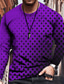 cheap Men&#039;s 3D T-shirts-Men&#039;s T shirt Tee Shirt Tee Designer 1950s Casual Long Sleeve Gray Purple Orange Graphic Prints Geometry Print Crew Neck Daily Holiday Print Clothing Clothes Designer 1950s Casual