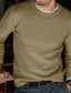 billiga tröja för män-Herr Tröja Hoppare Sticka Stickat Ensfärgat Rund hals Stylish Vintagestil Dagligen Höst Vinter Grön Vit S M L / Långärmad