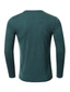 baratos camisas henley masculinas-Homens Camiseta Côr Sólida Decote V Casual Diário Botão para baixo Manga Longa Blusas Leve Casual Clássico Corte Justo Verde Preto Azul