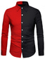 billige Skjorter med trykk for menn-herreskjorte color block krage street casual button-down lange ermede topper casual mote pustende komfortabel svart / rød / sport