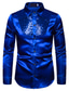 cheap Men&#039;s Casual Shirts-Men&#039;s Shirt Solid Colored Collar Classic Collar Performance Club Sequins Long Sleeve Tops Basic Sexy White Black Blue