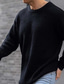 billiga tröja för män-Herr Tröja Hoppare Sticka Stickat Ensfärgat Rund hals Stylish Vintagestil Dagligen Höst Vinter Vit Svart M L XL / Långärmad