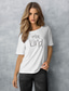 Χαμηλού Κόστους Γυναικεία T-Shirts-Γυναικεία Μπλουζάκι Υψηλής Ποιότητας Καλοκαίρι Καυτή σφράγιση Γραφική Σχέδιο Γράμμα Κοντομάνικο Στρογγυλή Λαιμόκοψη Καθημερινά Στάμπα Ρούχα Ρούχα Υψηλής Ποιότητας Βασικό Λευκό Ανθισμένο Ροζ Κίτρινο