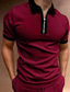 cheap Classic Polo-Men&#039;s Collar Polo Shirt Golf Shirt Fashion Casual Breathable Short Sleeve Wine Gray White Black Solid Color Collar Outdoor Street Zipper Clothing Clothes Fashion Casual Breathable