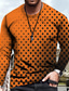 お買い得  メンズ3DＴシャツ-男性用 Tシャツ シャツ デザイナー 1950年代風 カジュアル 長袖 グレー パープル オレンジ グラフィック ジオメトリ プリント クルーネック 日常 祝日 プリント 服装 デザイナー 1950年代風 カジュアル