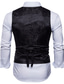 cheap Gilets-Men&#039;s Vest Waistcoat Formal Wedding Party Stage Smart Casual Polyester Geometric V Neck Regular Fit Black White Yellow Red Vest