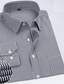 preiswerte Formelle Hemden-Herrenhemd gestreift eckiger Ausschnitt hellrosa schwarz / weiß blau fuchsia königsblau übergröße hochzeit arbeit langarm bekleidung business farbblock elegant formell