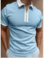 お買い得  クラシックポロ-男性用 ポロシャツ ゴルフシャツ Tシャツ 純色 カラー ストリート 日常 ジッパー 半袖 トップの カジュアル ファッション 高通気性 快適 グレー ライトグレー ダックグレー
