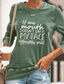Χαμηλού Κόστους Γυναικεία T-Shirts-Γυναικεία Μπλουζάκι Υψηλής Ποιότητας Καυτή σφράγιση Γραφική Σχέδιο Μακρυμάνικο Στρογγυλή Λαιμόκοψη Καθημερινά Στάμπα Ρούχα Ρούχα Υψηλής Ποιότητας Βασικό Πράσινο του τριφυλλιού Μαύρο Θαλασσί