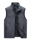 cheap Gilets-Men&#039;s Vest Gilet Breathable Outdoor Street Daily Zipper Stand Collar Casual Jacket Outerwear Plain Pocket Blue Army Green Khaki / Spring / Fall / Sleeveless