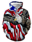 cheap Graphic Hoodies-Men&#039;s Hoodie Sweatshirt Print Streetwear Designer Casual Graphic Eagle Light gray Red Navy Blue Light Blue Print Hooded Casual Daily Long Sleeve Clothing Clothes Regular Fit