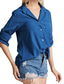baratos Blusas e Camisas de mulher-blusa feminina camisa simples manga comprida gola business basic elegante top