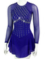 cheap Figure Skating Dresses-Figure Skating Dress Women's Girls' Ice Skating Dress Outfits Burgundy Royal Blue Blue Patchwork Mesh Spandex High Elasticity Practice Professional Competition Skating Wear Handmade Crystal