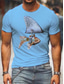 Χαμηλού Κόστους Ανδρικά μπλουζάκια casual-Ανδρικά Κοντομάνικα Μπλουζάκι Πουκάμισο Καλοκαίρι Κοντομάνικο Ψάρια Ζώο Καυτή σφράγιση Μεγάλα Μεγέθη Στρογγυλή Λαιμόκοψη Καθημερινά Στάμπα Ρούχα Ρούχα Βασικό Καθημερινό