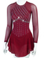 cheap Figure Skating Dresses-Figure Skating Dress Women's Girls' Ice Skating Dress Outfits Burgundy Royal Blue Blue Patchwork Mesh Spandex High Elasticity Practice Professional Competition Skating Wear Handmade Crystal