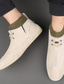 Χαμηλού Κόστους Ανδρικές Μπότες-Ανδρικά Μπότες Παπούτσια άνεσης Καθημερινά Χοιρόδερμα Μποτίνια Γκρίζο Χακί Φθινόπωρο Άνοιξη