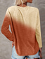 billige T-skjorter til kvinner-Dame T skjorte Designer Fargegradering Langermet Rund hals Daglig Helg Klær Klær Designer Grunnleggende Grønn Grå Lilla