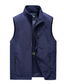 cheap Gilets-Men&#039;s Vest Gilet Breathable Outdoor Street Daily Zipper Stand Collar Casual Jacket Outerwear Plain Pocket Blue Army Green Khaki / Spring / Fall / Sleeveless
