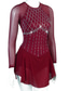 cheap Figure Skating Dresses-Figure Skating Dress Women's Girls' Ice Skating Dress Outfits Burgundy Royal Blue Blue Patchwork Mesh Spandex High Elasticity Practice Professional Competition Skating Wear Handmade Crystal