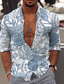 ieftine Cămăși pentru bărbați cu imprimeu-Bărbați Cămașă Cămașă hawaiană Grafic Floral Hawaiian Aloha Design Guler Negru Albastru piscină Mov Maro Trifoi Imprimeu În aer liber Casual Manșon Lung Imprimare 3D Buton în jos Îmbrăcăminte Mod