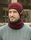 voordelige Herenhoeden-2 stks/set winter beanie hoeden sjaal set warme gebreide muts halswarmer met dikke fleece gevoerde muts en sjaal voor mannen vrouwen