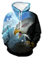 cheap Graphic Hoodies-Men&#039;s Pullover Hoodie Sweatshirt Print Designer Basic Casual Graphic Eagle Animal Print Plus Size Hooded Daily Holiday Long Sleeve Clothing Clothes Regular Fit Blue Gray Yellow Gold Orange