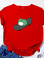 abordables T-shirts Femme-Chemise de grenouille de planche à roulettes drôle à manches courtes et à col ras du cou en coton pour couple (vert, l)