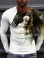 Χαμηλού Κόστους Ανδρικά 3D T-shirts-Ανδρικά Κοντομάνικα Μπλουζάκι Πουκάμισο Υψηλής Ποιότητας Μακρυμάνικο Γραφική Αετός 3D εκτύπωση Στρογγυλή Ψηλή Λαιμόκοψη Καθημερινά Αργίες Στάμπα Ρούχα Ρούχα Υψηλής Ποιότητας Καθημερινό Μεγάλο και ψηλό