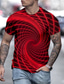 tanie T-shirty 3D męskie-Męskie Koszula Koszulki Podkoszulek Designerskie Lato Krótki rękaw Graficzny Wzór 3D 3D Nadruk Półgolf Codzienny Święto Nadruk Odzież Odzież Designerskie Codzienny Duży i wysoki Zielony Czarny