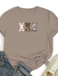 tanie T-shirty damskie-anbech kobiety szczęśliwe wielkanocne koszule listowe słodkie króliki koszulki z nadrukami topy koszulka z krótkim rękawem (c-jasnoszary, mała)