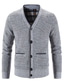 cheap Men&#039;s Cardigan Sweater-Men&#039;s Cardigan Knitted Solid Color Stylish Long Sleeve Regular Fit Sweater Cardigans V Neck Winter Blue Light gray Dark Gray