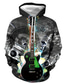 billiga 3d hoodies för män-Herr Hoodie-tröja Mönster Streetwear Designer Ledigt Grafisk Guitarr Blå Mörkgrå Brun Svart Tryck Huva Ledigt Dagligen Långärmad Kläder Kläder Normal