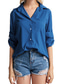 Недорогие Женские блузы и фуфайки-женская блузка рубашка однотонная рубашка с длинным рукавом воротник деловой базовый элегантный топ