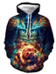 cheap Graphic Hoodies-Men&#039;s Hoodie Sweatshirt Print Streetwear Designer Casual Graphic Owl Blue Royal Blue Gray Black Print Hooded Casual Daily Long Sleeve Clothing Clothes Regular Fit