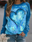 voordelige Dameshoodies &amp; sweatshirts-Dames Sweatshirt Stoppen Hart Afdrukken Sport Uitgaan 3D-afdrukken Actief Streetwear Hoodies Sweatshirts Klaver blauw Blozend Roze