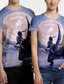 billige Casual T-shirts til mænd-Inspireret af One Piece Roronoa Zoro T-shirt Anime 100% Polyester Anime 3D Harajuku Grafisk T恤衫 Til Herre / Dame / Par