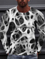 ieftine Tricouri 3D Bărbați-Bărbați Tricou Designer Casual Mare si inalt Manșon Lung Alb Mov Auriu Grafic Geometric Imprimeu Stil Nautic Zilnic Concediu Imprimeu Îmbrăcăminte Îmbrăcăminte Designer Casual Mare si inalt