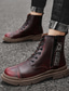 Недорогие Мужские ботинки-Муж. Ботинки Армейские ботинки Повседневные Кожа Нескользкий Ботинки Темно-коричневый Черный Коричневый Осень Зима