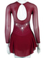 cheap Figure Skating Dresses-Figure Skating Dress Women's Girls' Ice Skating Dress Outfits Burgundy Royal Blue Blue Patchwork Mesh Spandex High Elasticity Practice Professional Competition Skating Wear Handmade Crystal