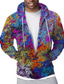 cheap Graphic Hoodies-Men&#039;s Zip Hoodie Sweatshirt Full Zip Hoodie Designer Casual Streetwear Graphic Graffiti Print Hooded Sports &amp; Outdoor Casual Daily Long Sleeve Clothing Clothes Regular Fit Rainbow