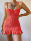 Χαμηλού Κόστους Μίνι Φορέματα-Γυναικεία Φόρεμα για τον ήλιο Μίνι φόρεμα Θαλασσί Λευκό Ανθισμένο Ροζ Ρουμπίνι Κίτρινο Αμάνικο Φλοράλ Εξώπλατο Με Βολάν Στάμπα Καλοκαίρι κρύος ώμος Στυλάτο Βασικό Σέξι 2022 Τ M L XL XXL