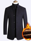cheap Men&#039;s Jackets &amp; Coats-Men&#039;s Winter Coat Wool Coat Winter Long Woolen Solid Color Pocket Casual Street Daily Thermal Warm Breathable Wine Navy Blue Coffee Gray