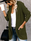 cheap Knit sweater-Women&#039;s Cardigan Pocket Knitted Solid Color Basic Casual Chunky Long Sleeve Loose Sweater Cardigans Open Front Fall Winter Beige