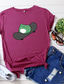 Недорогие Женские футболки-забавная рубашка с лягушкой для скейтбординга, хлопковые топы с коротким рукавом и круглым вырезом для пары (зеленый, l)