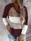 ieftine Pulovere-Pentru femei Pulover Plover Tricotat Bloc Culoare Casual Manșon Lung Larg Pulovere Cardigan Capișon Toamnă Primăvară Trifoi Negru Roșu Vin / Concediu / Muncă