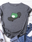 voordelige Dames T-shirts-grappige skateboarden kikker shirt korte mouw ronde hals katoenen tops voor paar (groen, l)