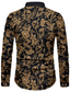 billige Skjorter med tryk til mænd-Herre Skjorte Trykt mønster Blomstret Grafisk Krave Afslappet Daglig 3D-udskrivning Knap ned Langærmet Toppe Designer Afslappet Mode Bekvem Gul